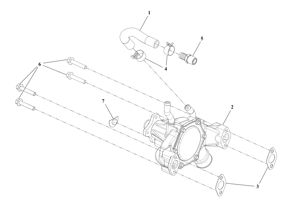 Engine Group - Water Pump Diagram and Parts List for 076830-04  Briggs and Stratton Generator